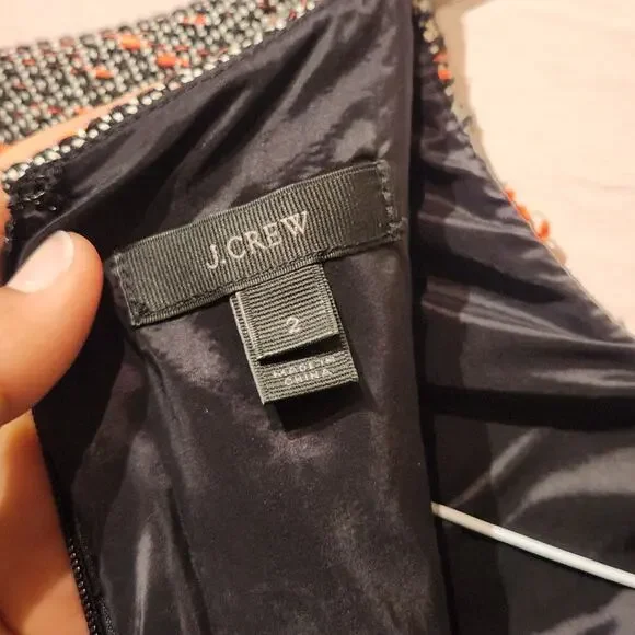 J.Crew Sz 2 Tweed Gray Pink Career Dress Lined Dress Professional Modest Church - Picture 7 of 10